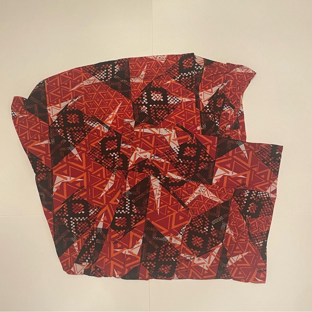 LuLaRoe Maxi Geometric Red and Black Patterned Skirt